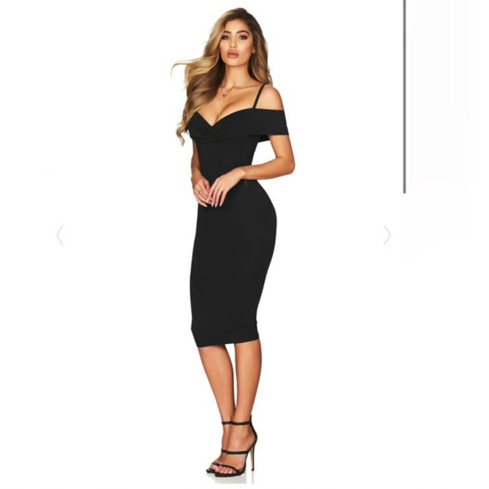 Nookie Phoenix Midi Dress in Black Size Small NWT